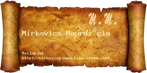 Mirkovics Maurícia névjegykártya